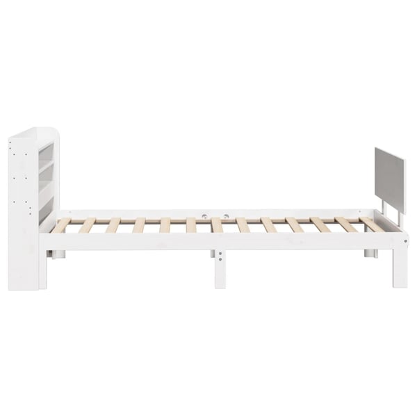 vidaXL Sengeramme med hodegavl hvit 90x200 cm heltre furu