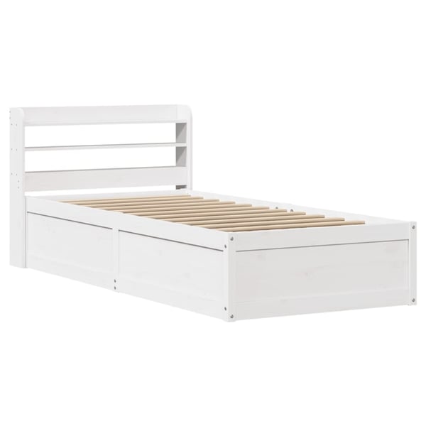 vidaXL Sengeramme med hodegavl hvit 90x190 cm heltre furu