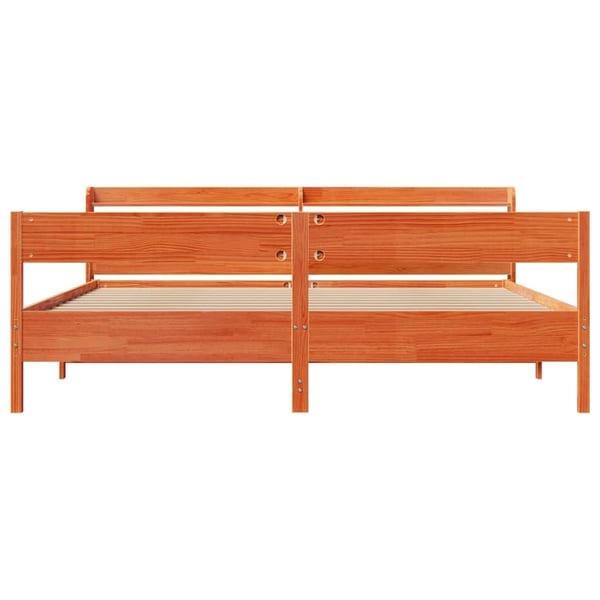 vidaXL Sengeramme uten madrass voksbrun 180x200 cm heltre furu