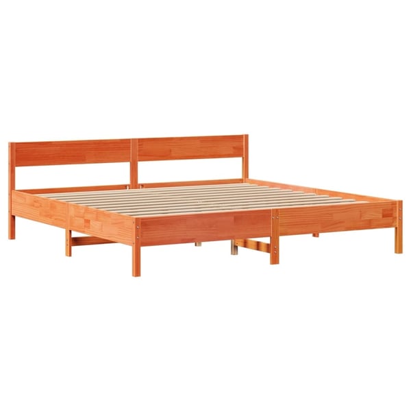 vidaXL Sengeramme uten madrass voksbrun 180x200 cm heltre furu