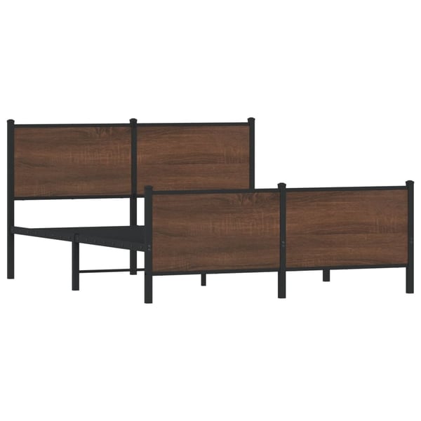 vidaXL Sengeramme i metall uten madrass brun eik 140x200 cm