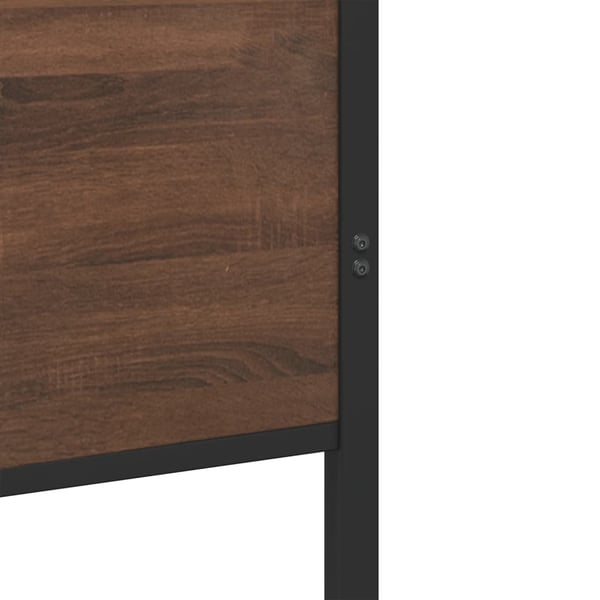 vidaXL Sengeramme i metall uten madrass brun eik 140x200 cm