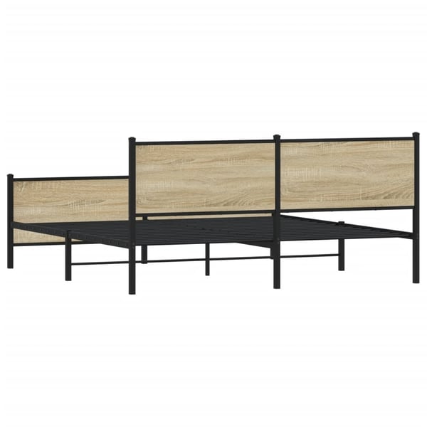 vidaXL Sengeramme i metall uten madrass sonoma eik 180x200 cm