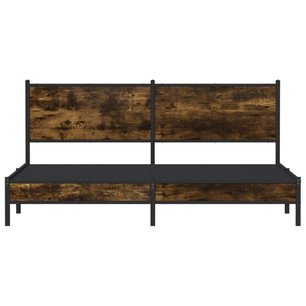 vidaXL Sengeramme i metall uten madrass røkt eik 180x200 cm