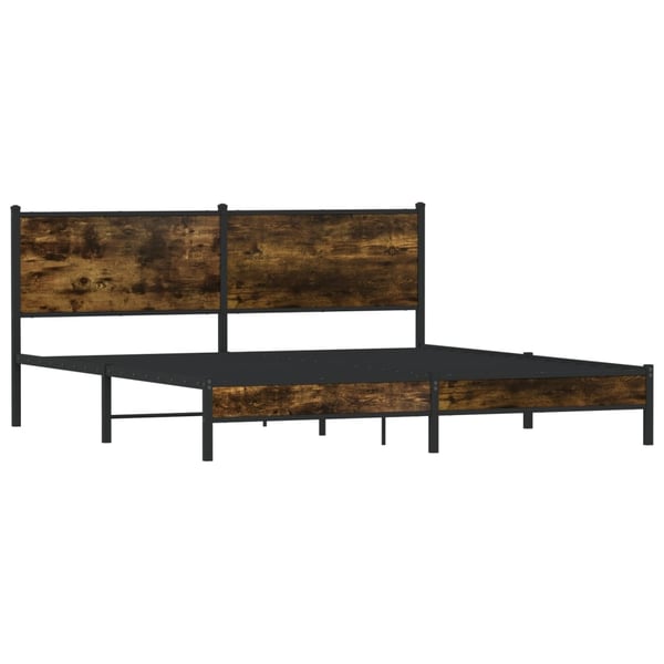 vidaXL Sengeramme i metall uten madrass røkt eik 180x200 cm