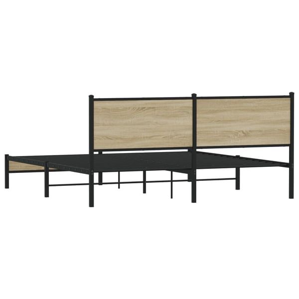 vidaXL Sengeramme i metall uten madrass sonoma eik 180x200 cm