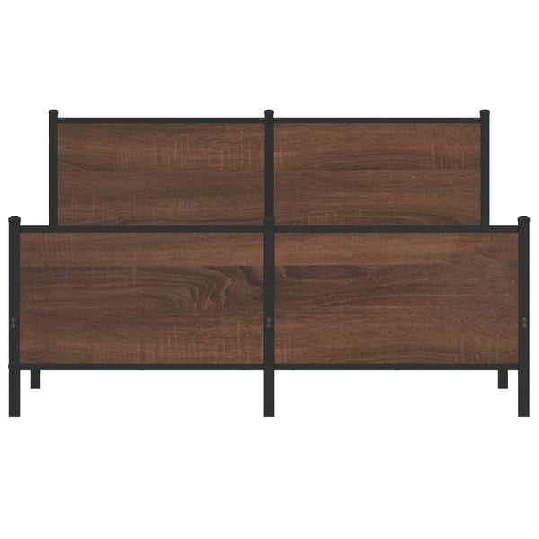 vidaXL Sengeramme i metall uten madrass brun eik 160x200 cm