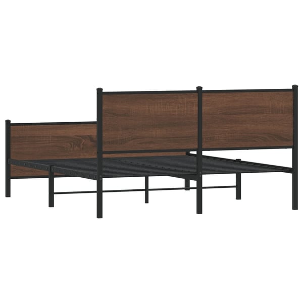 vidaXL Sengeramme i metall uten madrass brun eik 160x200 cm