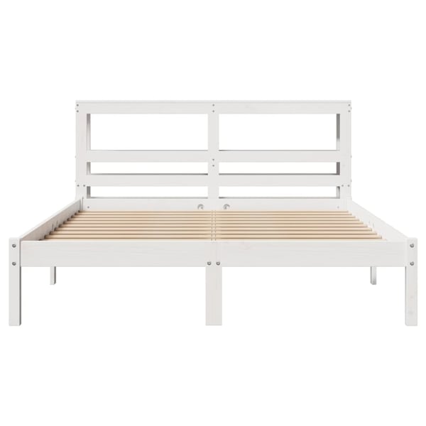 vidaXL Sengeramme uten madrass hvit 120x200 cm heltre furu