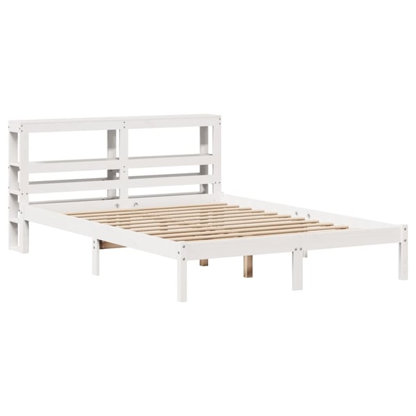 vidaXL Sengeramme uten madrass hvit 120x200 cm heltre furu
