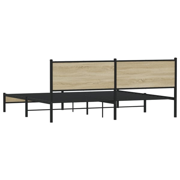 vidaXL Sengeramme i metall uten madrass sonoma eik 200x200 cm