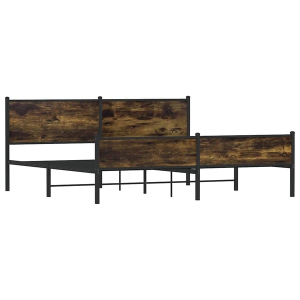 vidaXL Metallinen sängynrunko savutammi 193x203 cm