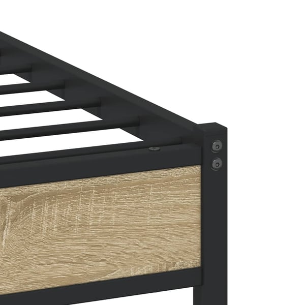 vidaXL Sengeramme i metall uten madrass sonoma eik 200x200 cm