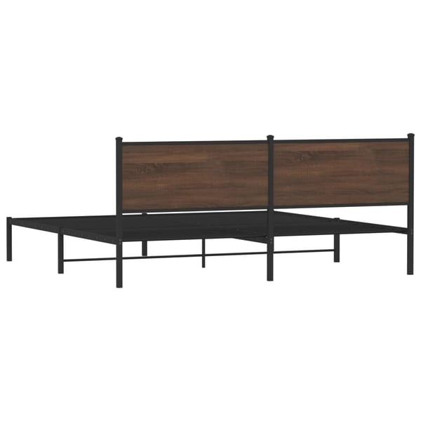 vidaXL Sengeramme i metall uten madrass brun eik 200x200 cm