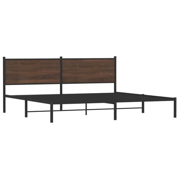 vidaXL Sengeramme i metall uten madrass brun eik 200x200 cm
