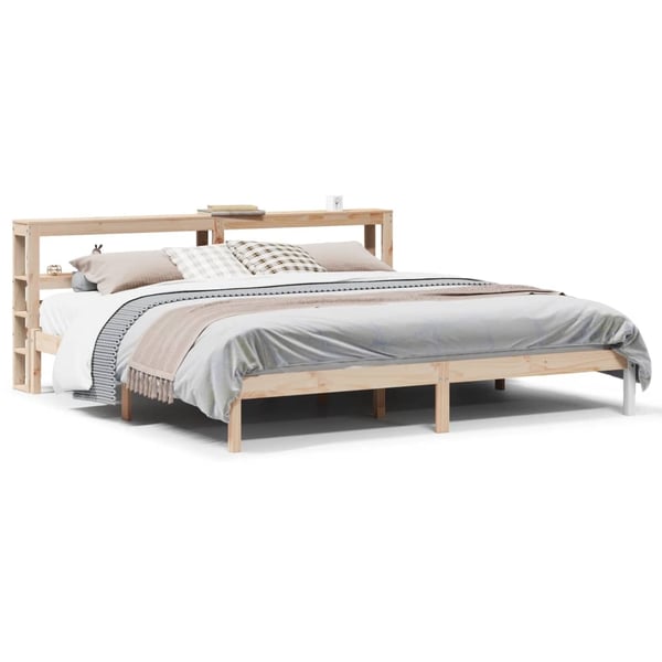 vidaXL Sengeramme med madrass 200x200 cm heltre furu