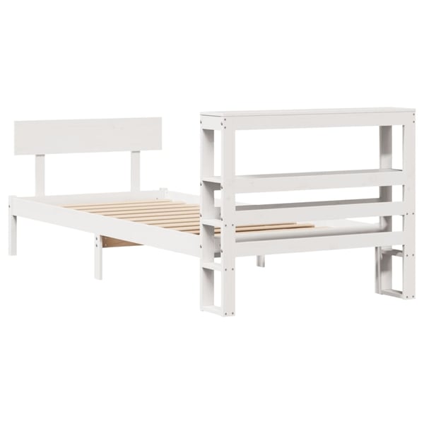 vidaXL sengeramme uden madras 90x190 cm massivt fyrretræ hvid