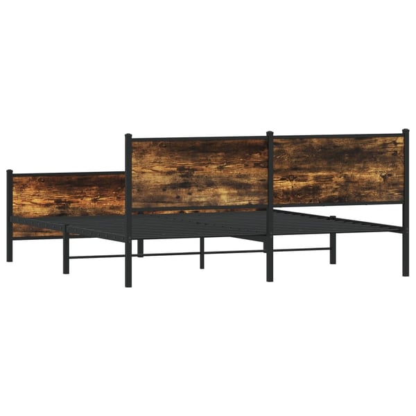 vidaXL Sengeramme i metall uten madrass røkt eik 183x213 cm