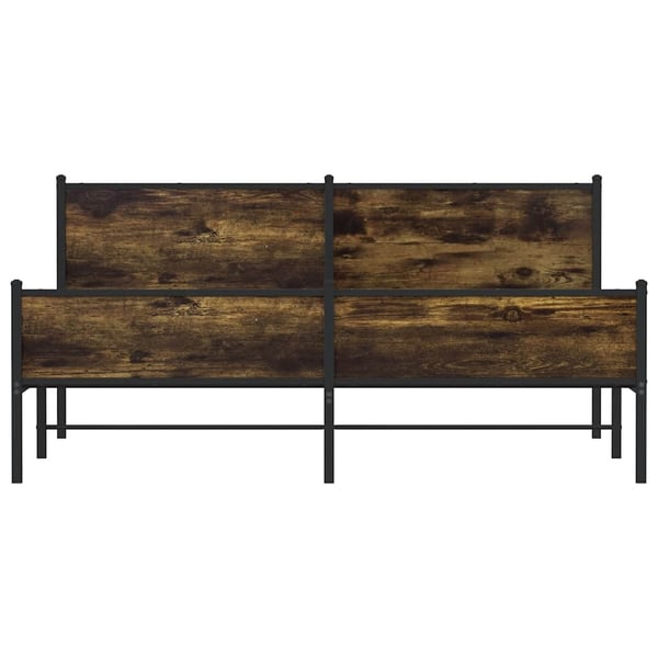 vidaXL Metallinen sängynrunko savutammi 180x200 cm