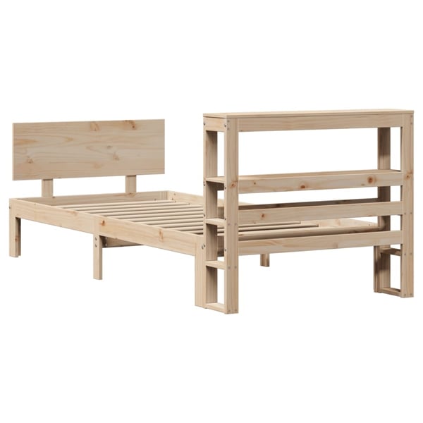 vidaXL Sengeramme med hodegavl 90x200 cm heltre furu