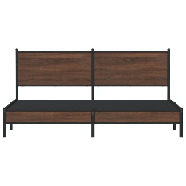 vidaXL sengeramme uden madras 183x213 cm metal brun egetræsfarve