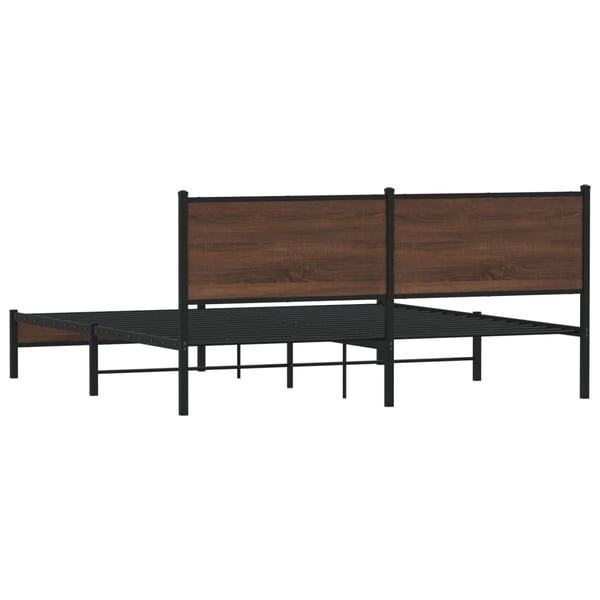 vidaXL sengeramme uden madras 183x213 cm metal brun egetræsfarve