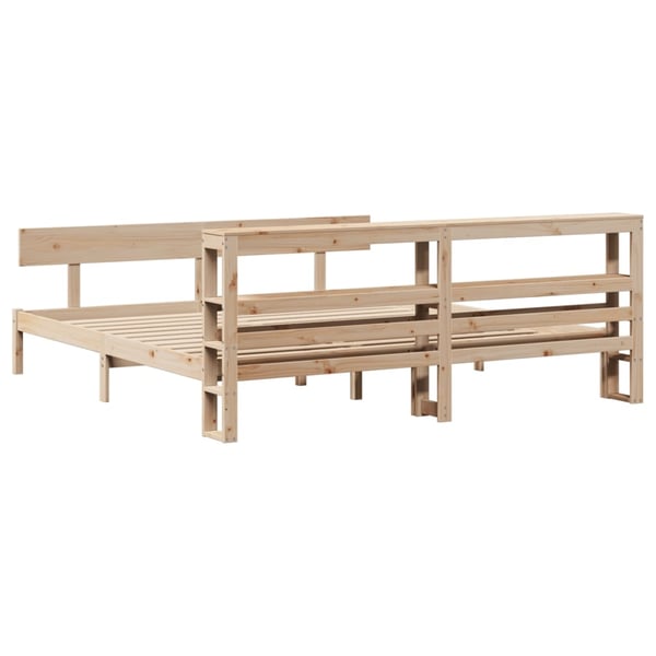vidaXL Sengeramme med madrass 200x200 cm heltre furu