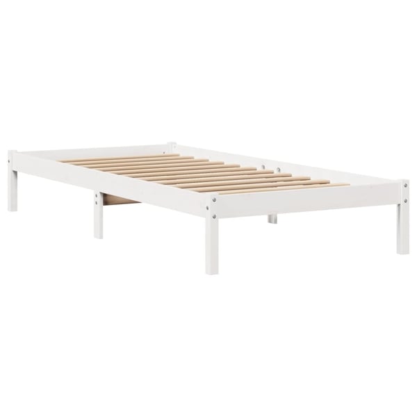 vidaXL Sengeramme uten madrass hvit 75x190 cm heltre furu