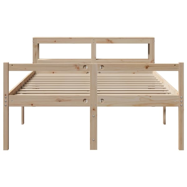 vidaXL seniorseng med sengegavl 140x190 cm massivt fyrretræ