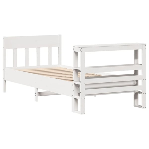 vidaXL sengeramme uden madras 90x200 cm massivt fyrretræ hvid