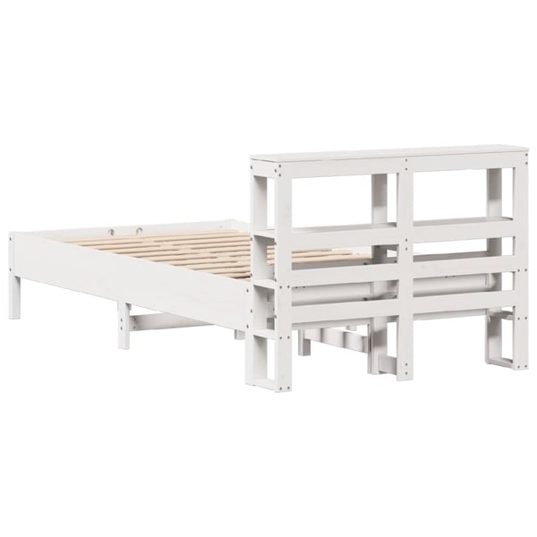 vidaXL Sengeramme uten madrass hvit 120x200 cm heltre furu