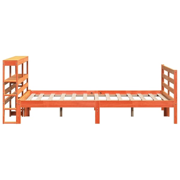 vidaXL Sengeramme uten madrass voksbrun 120x190 cm heltre furu