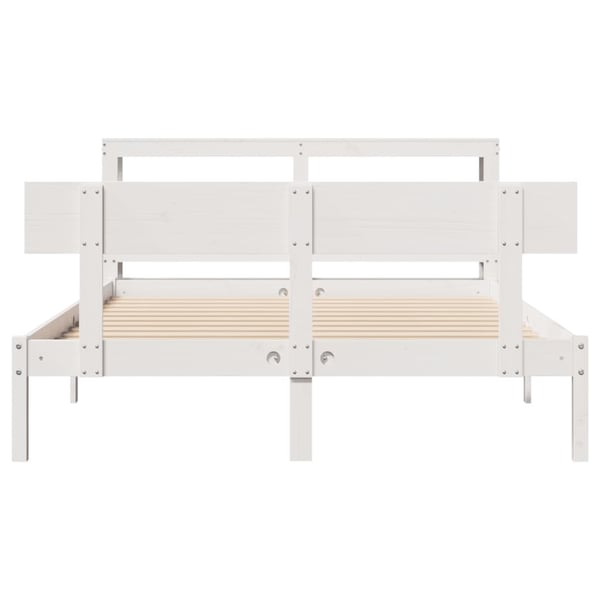 vidaXL Sengeramme uten madrass hvit 120x190 cm heltre furu