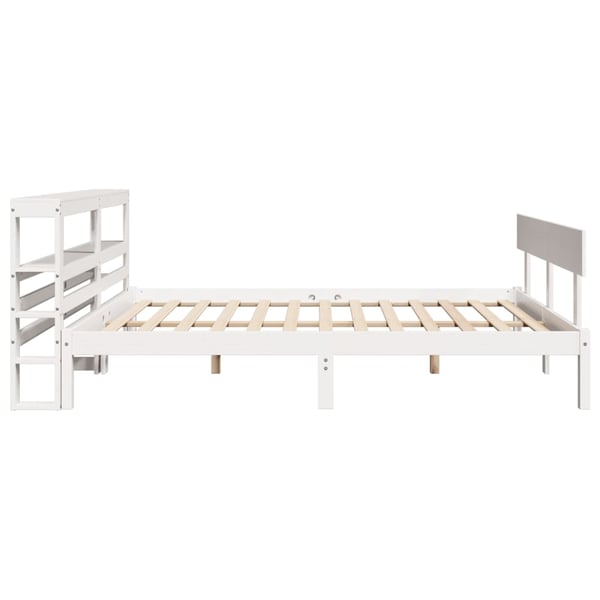 vidaXL sengeramme uden madras 140x190 cm massivt fyrretræ hvid