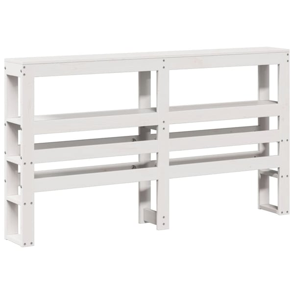 vidaXL Sengeramme med hodegavl hvit 150x200 cm heltre furu