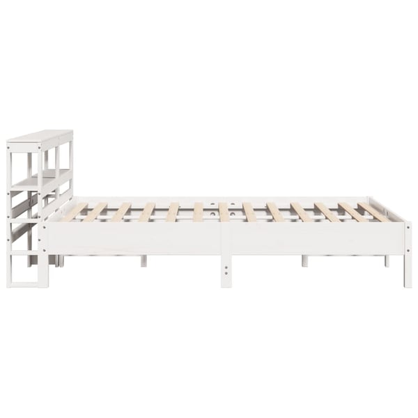 vidaXL sengeramme uden madras 135x190 cm massivt fyrretræ hvid