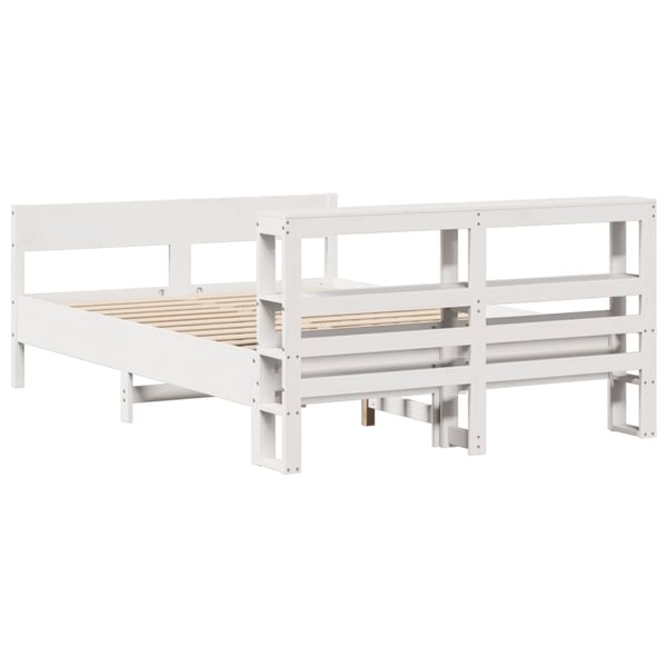 vidaXL Sengeramme uten madrass hvit 140x200 cm heltre furu