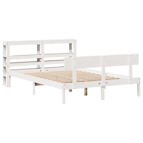 vidaXL Sengeramme uten madrass hvit 150x200 cm heltre furu