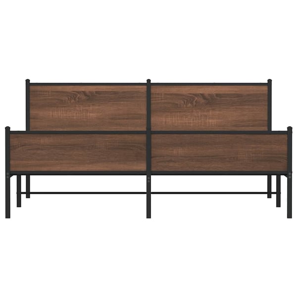 vidaXL Sengeramme i metall uten madrass brun eik 180x200 cm