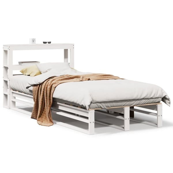 vidaXL Sengeramme uten madrass hvit 90x190 cm heltre furu