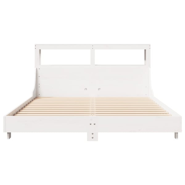 vidaXL sengeramme uden madras 120x200 cm massivt fyrretræ hvid