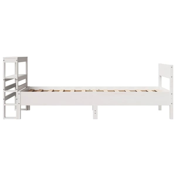 vidaXL sengeramme uden madras 90x190 cm massivt fyrretræ hvid