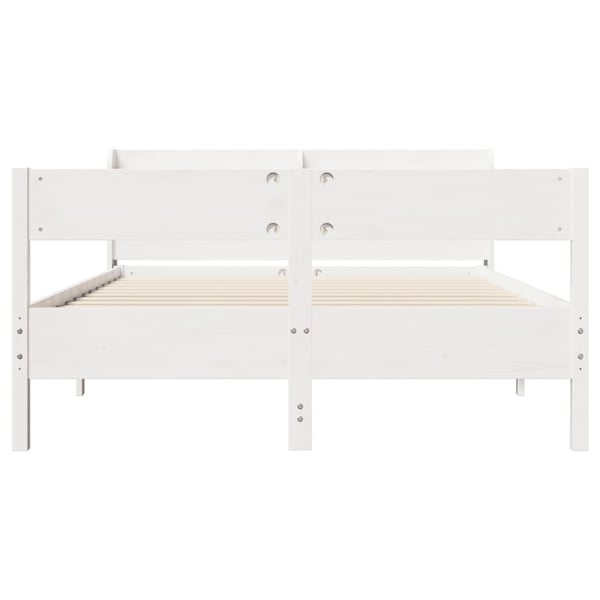 vidaXL Sengeramme uten madrass hvit 140x190 cm heltre furu