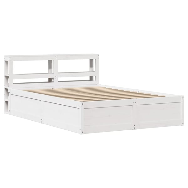 vidaXL Sengeramme med hodegavl hvit 140x190 cm heltre furu