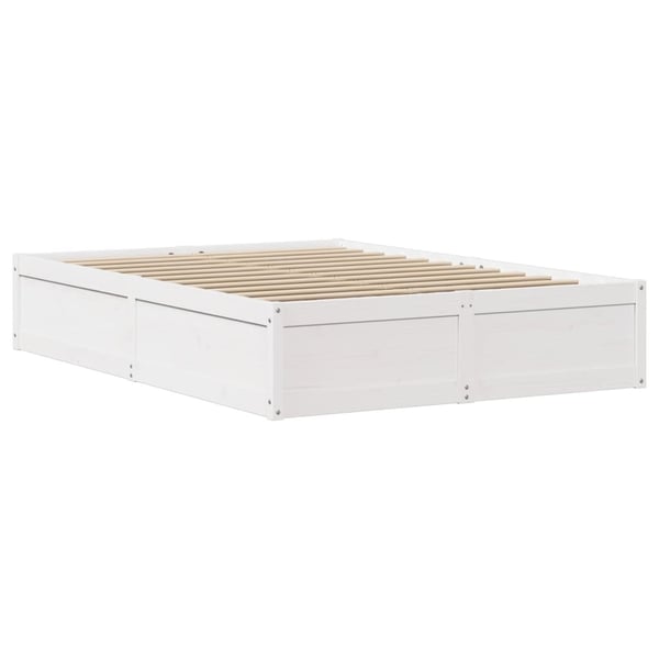 vidaXL Sengeramme med hodegavl hvit 140x190 cm heltre furu