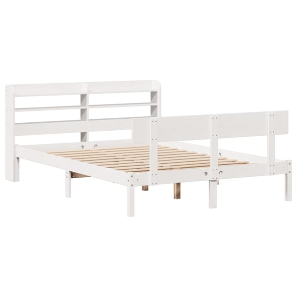 vidaXL Sengeramme uten madrass hvit 135x190 cm heltre furu