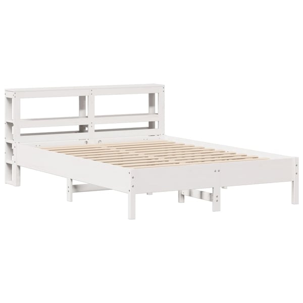 vidaXL sengeramme uden madras 160x200 cm massivt fyrretræ hvid