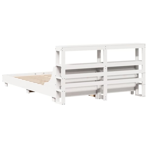 vidaXL sengeramme uden madras 120x190 cm massivt fyrretræ hvid