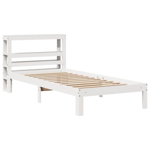 vidaXL Sengeramme med hovedgærde uden madras Hvid 90x200 cm