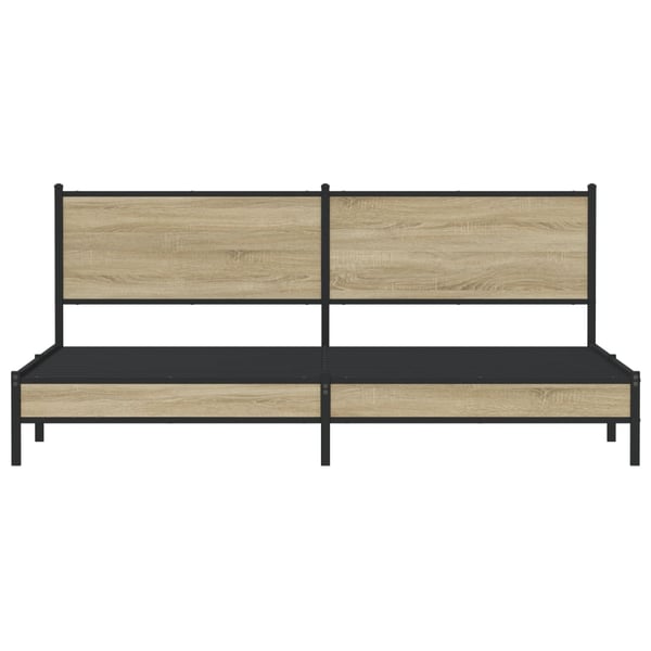 vidaXL Sengeramme i metall uten madrass sonoma eik 193x203 cm